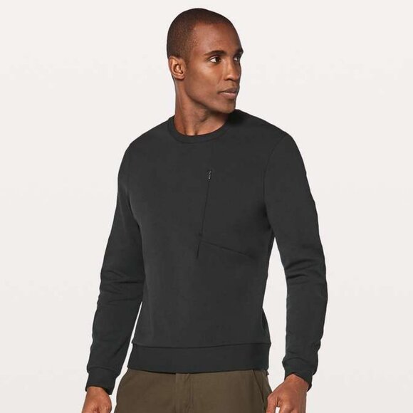 Lululemon Men's Sojourn Long Sleeve Crew - Black - Picture 1 of 8
